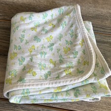 VINTAGE CARTERS Receiving Blanket Lovey Green Bears Yellow Bunnies 100 Cotton