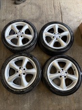 4 X SET MERCEDES C CLASS ADHARAZ W209 W203 17" ALLOY WHEELS AND TYRES STAGGERED