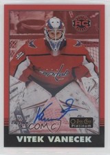 2020 O-Pee-Chee Platinum Retro Rainbow Red Rookies Vitek Vanecek #R-82 Auto 05t3