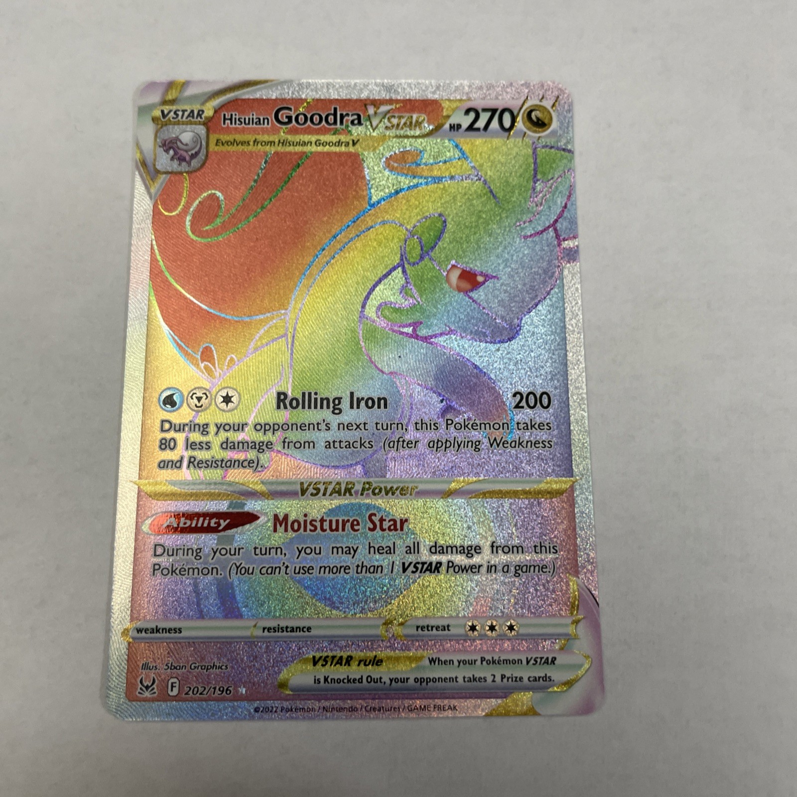 Pokemon Card Hisuian Goodra VSTAR 202/196 Secret Rare Lost Origin