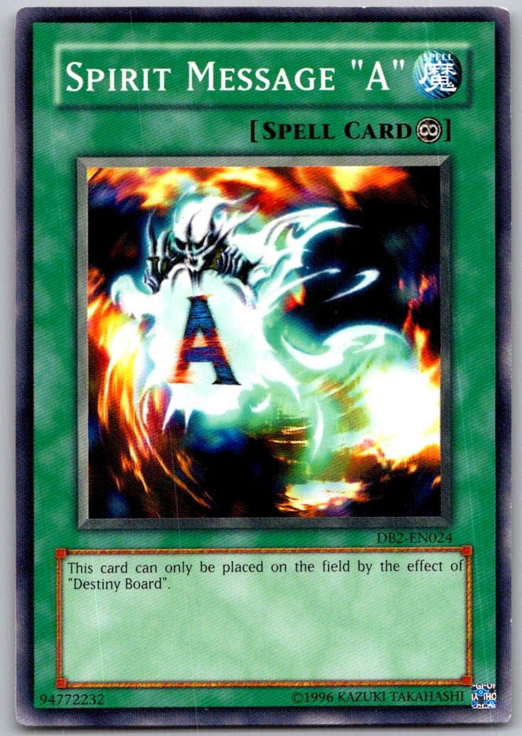 Spirit Message A DB2-EN024 YuGiOh Dark Beginning 2 trading card — raw and PSA graded price guide