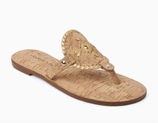 Jack Rogers Collins Cork / Metallic Thong Sandals