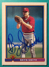 SIGNED BRYN SMITH 1991 AUTOGRAPHED BOWMAN CARD - CARDINALS