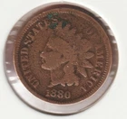 US Rare Old West 1880 Indian Head Penny Coin American Collection Shield Cent USA