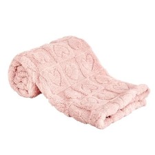 Fleece Baby Blanket Heart Checkered Blanket, Ultra Soft 30"x40" 01 Light Pink