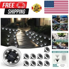 Stylish Cool White Solar Ground Lights, Set of 10 - Easy Install & Weatherproof