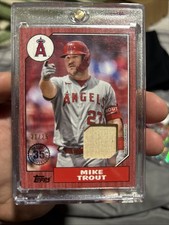 2022 Topps  - 1987 Topps Baseball Relics Mike Trout #87BR-MT Red /25 (MEM)