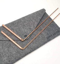 2pcs Copper Dowsing Rods Flexible Detachable Water Divining Tool with Bag