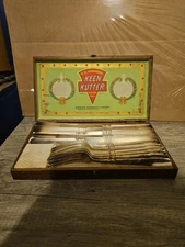 Antique Vintage E.C. Simmons Keen Kutter 6 Knife & 6 Fork Cutlery Set With Case