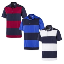 New Puma Rugby Golf Polo 595677 MOISTURE WICKING Color Blocked Pattern