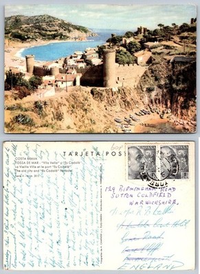 Tossa de Mar Costa Brava Spain Villa Vella Es Codolà Harbor Vintage Postcard