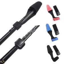 Black Fishing Rod Tip Covers x2 &ndash; Protective Strap for Rod Transport