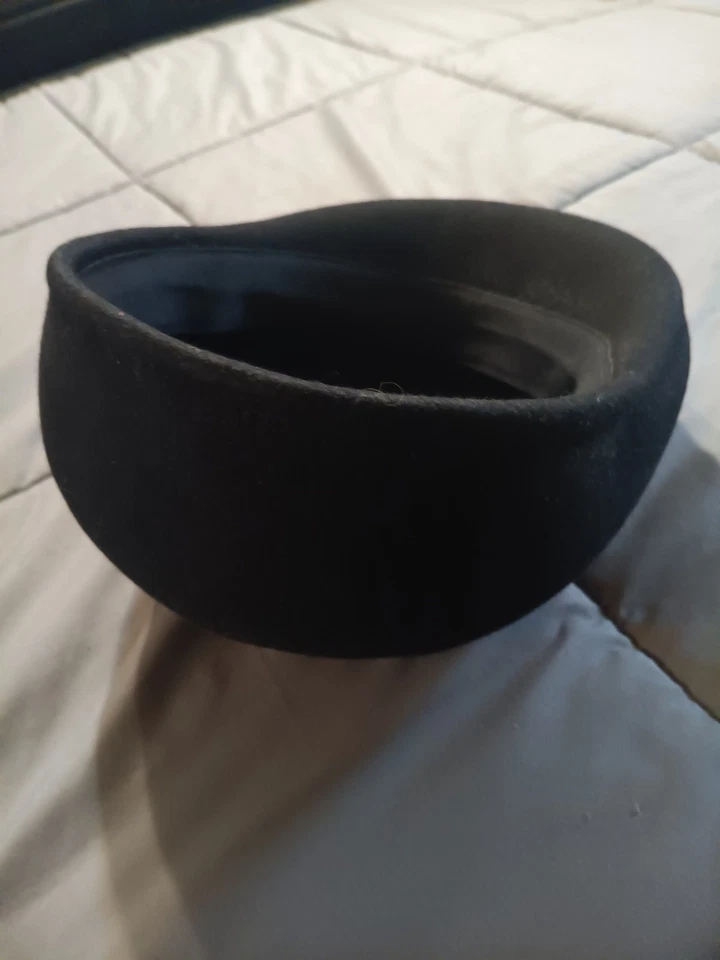 Vintage Cabbie Newsboy Cap Sima Black Wool Felt Sz XL Czech Rep. 80s Street Wear - Image 3 of 4