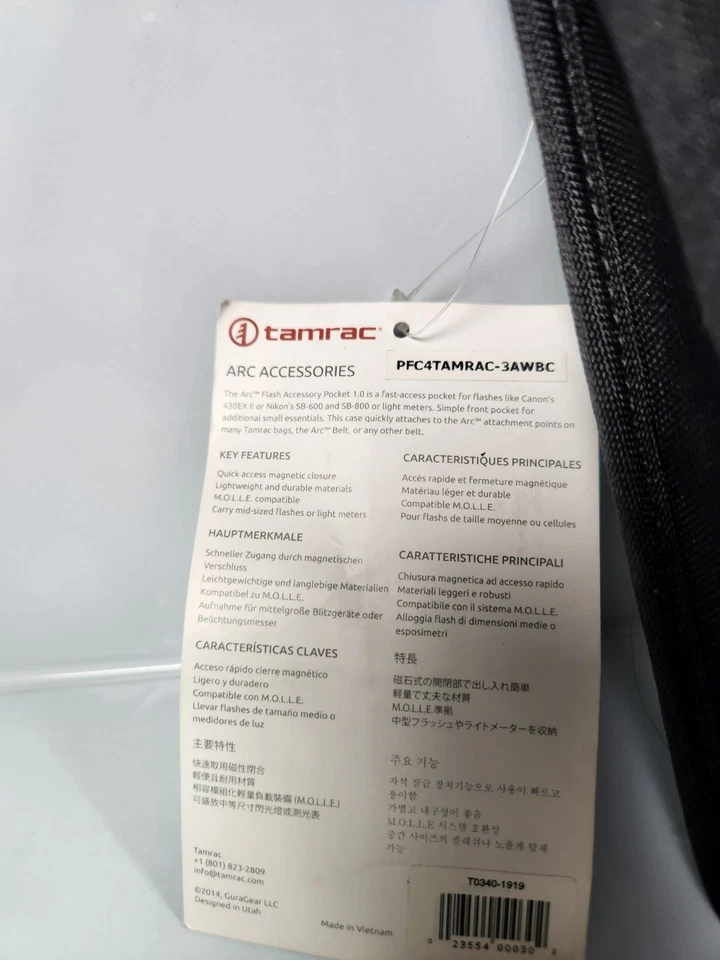 Tamrac Arc Flash Accessory Pocket - 1.0 (Black) - Image 3 of 4