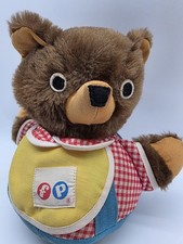 VTG Fisher Price Roly Poly Round Teddy Bear Plush Chime Musical Baby Toy