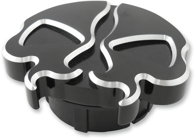DRAG SPECIALTIES Gas Cap - Dummy - Split Skull - Black 78050B