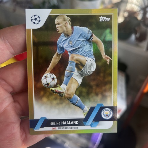 2022-23 Topps Chrome UCC - Erling Haaland - #99 Gold Refractor SP /50 Bent Corne