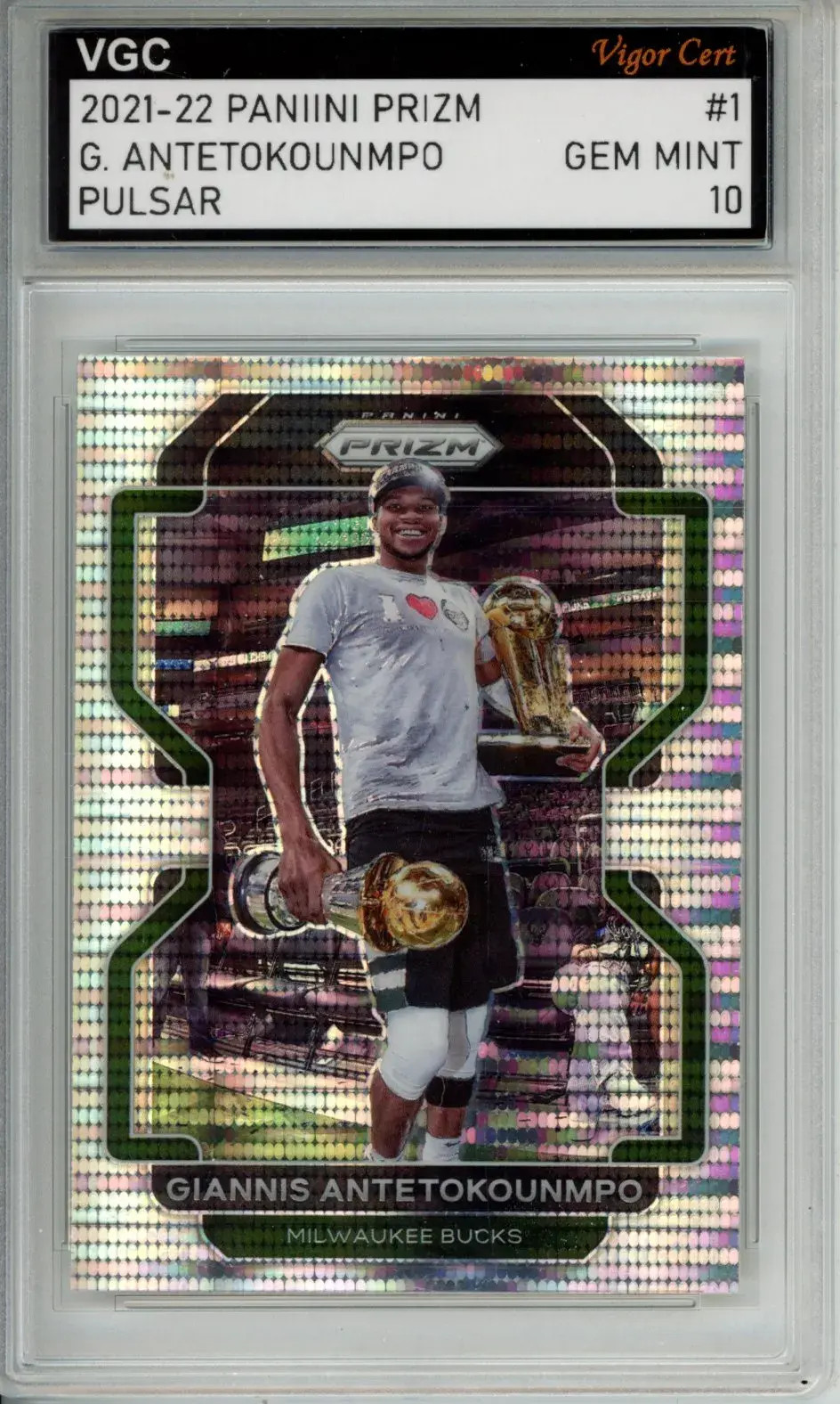 2021-22 PANINI PRIZM PULSAR #1 GIANNIS ANTETOKOUNMPO VGC GEM MINT 10 j83