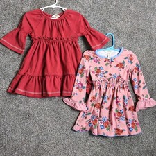 Matilda Jane Girls Dress Lot Size 2 Floral Red Boho Ruffle Boutique