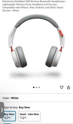 Plantronics BackBeat 500 Wireless Bluetooth Headphones - Lightweight Memory Foam