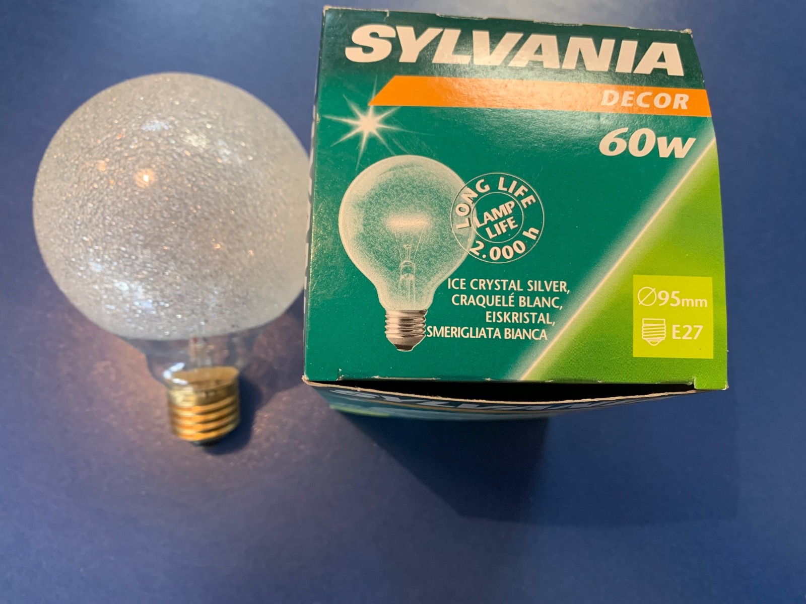SYLVANIA Long Life E27 60W G95 95mm Frosted Crystal Clear Globe Incandescent