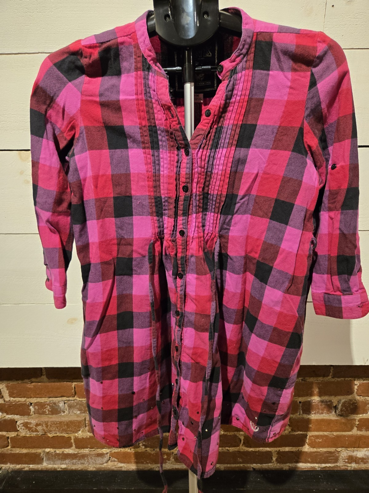 Victoria’s Secret PINK Plaid Flannel Tunic Shirt – Women’s Medium –...