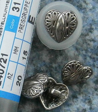 Trachtenknöpfe, Dirndl, Silber,  Herz
