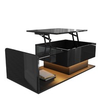 Sonnenh Couchtisch 100 X 50 X 47.5 Cm Schwarz Holzwerkstoff Mit Stauraum