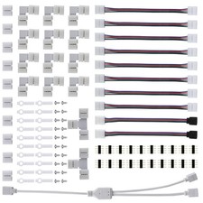 75Pack/Set 4Pin RGB 5050 LED Connectors LED Strip Light Connector Accessories