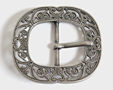 Vintage Ornate Scrolled Cut-Out Design Center-Bar Metal Replacement Belt Buckle