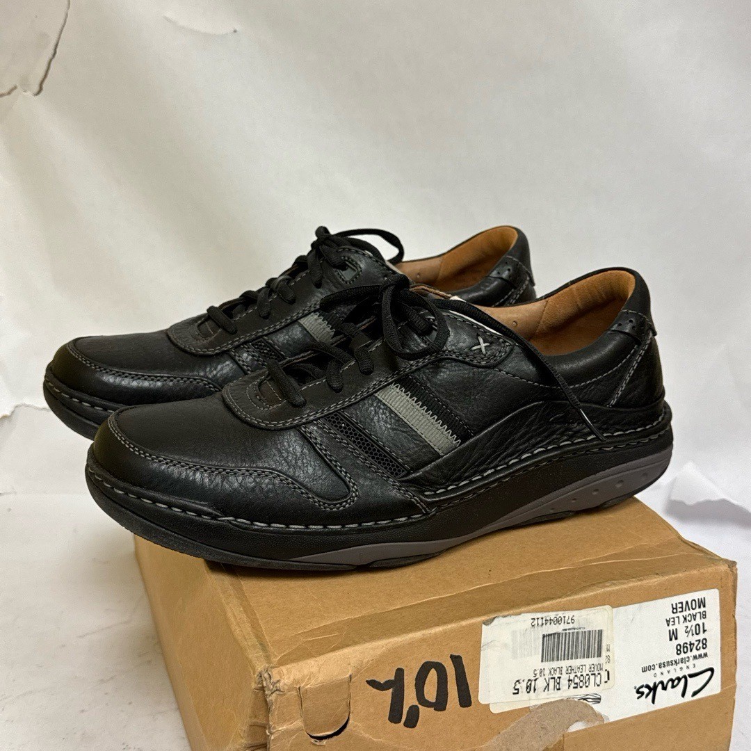 SAOLA Scarpe Clarks Mover in pelle da uomo taglia 10 5 nere stringate suola comoda casual