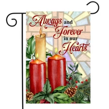 Briarwood Lane Christmas Candle Bereavement Garden Flag