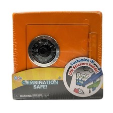 NEW Combination Safe Bank Kids Orange Toy Coin Bank Lock HOLIDAY CHRISTMAS GIFT