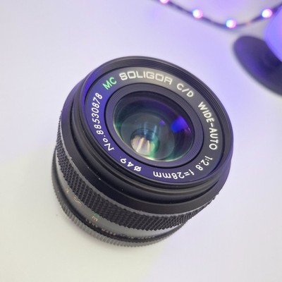 Soligor C/D WIDE-AUTO MC 28mm 1:2.8 Objektiv Ø49. Etwas Pilz hinten. refbf