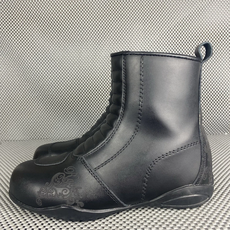 Joe Rocket Trixie Motorcycle Riding Boots Womens Size 6 Black Biker Waterproof - Image 2 of 4