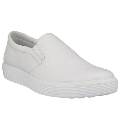 ECCO Soft 60 Slip On Premium Sneakers White Leather Loafer EU 45 Men's 11 - 11.5
