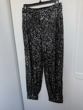 Zara Women  s Sequin Black Pants, Small - Sparkle, Disco, Party Pants