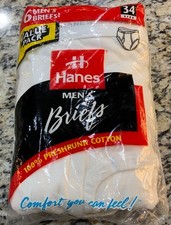 Vintage 1997 Hanes Men s White Briefs 34 6 Pack Style 2249 Underwear New Sealed