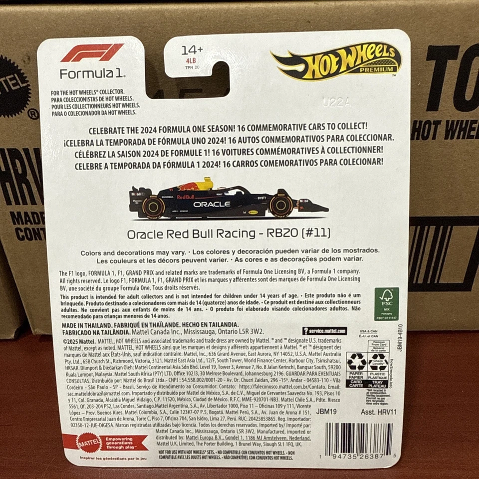 Oracle Red Bull Racing RB20 #11 2025 Hot Wheels Premium Fórmula 1 Sergio Pérez Foto 2 de 2