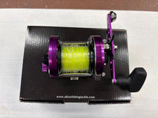 Mulinello da Pesca Mare Akios Kyori 656 CTM Pistola Fumo Viola Mutiplicatore Consegna Rapida