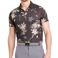 All in Motion Polo Shirt Mens Moisture Wicking Floral Golf Shirt Medium 0653