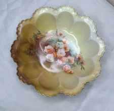 RS Rose Scalloped Bowl R&S Germany Vintage 9.5" 4233