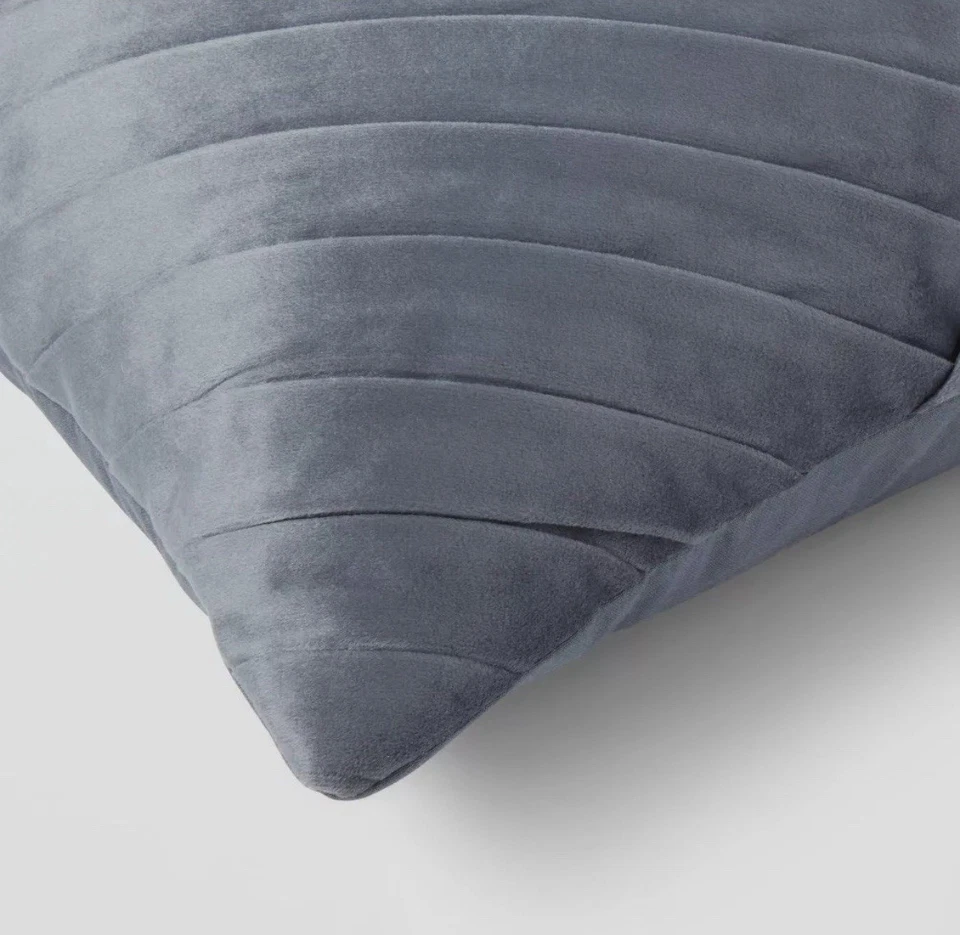 14"x20" Luxe Oblong Velvet Pleated Decor Pillow Slate- Threshold Studio McGee - Image 3 of 3