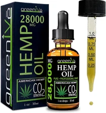 Hemp Drops 28,000Mg Organically Grown Hemp Oil Drops Vegan Omegas Natural Potent