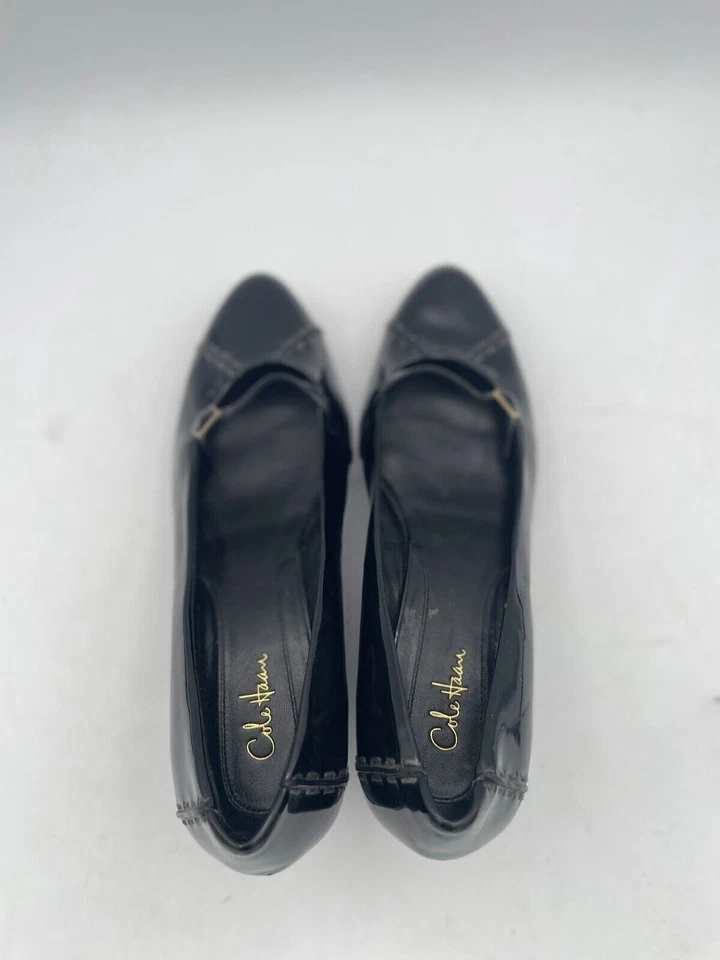 Cole Haan Ballet Plano Para Mujer Talla 10B Negro Charol Punta Cerrada Tacón de Cuña Foto 4 de 4