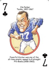 Jim Parker 7 of Clubs Pro-Bowler Football Art Card Caricature Playing Card