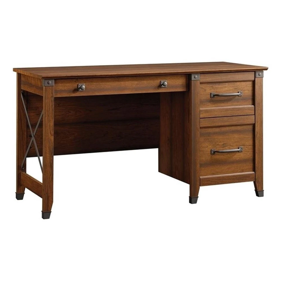 Sauder Carson Forge Engineered Wood Computer Desk in Washington Cherry - Image 2 of 4