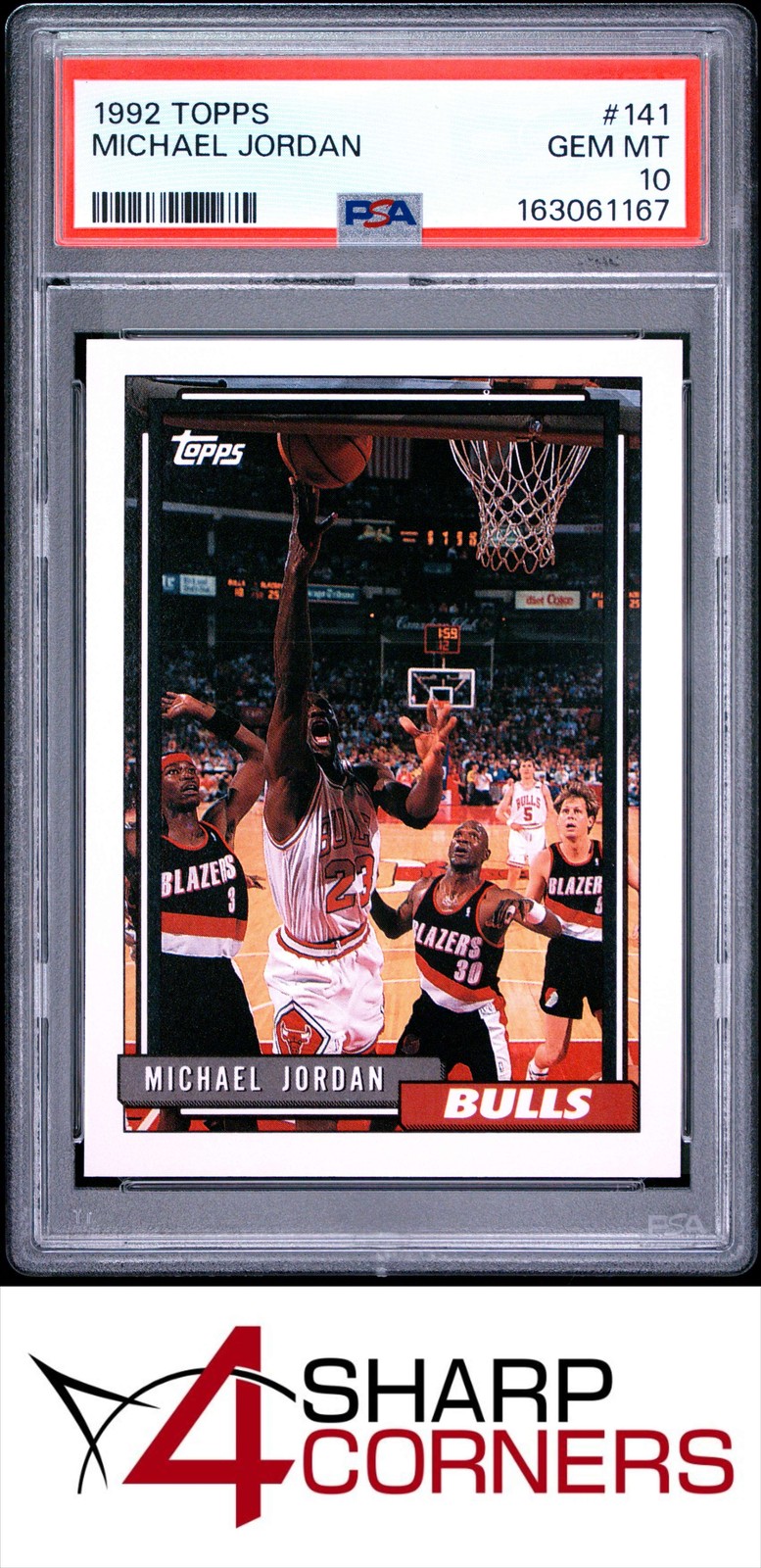 1992 TOPPS #141 MICHAEL JORDAN BULLS HOF PSA 10