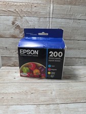 Genuine Epson 200 Black Cyan Magenta Yellow Ink Cartridges 4 Pack Combo Exp 9/23