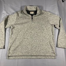 Wrangler Authentics Quarter Zip Pullover Sweater Men  s Large Gray 100 Polyester